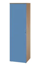 LE TR - 525 skříň léková s trezorem, levá, korpus dub bardolino, dvířka pastelově modrá